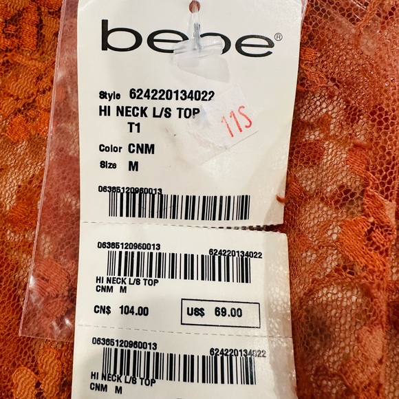 Bebe Mock Neck Lace Blouse - Picture 4 of 4